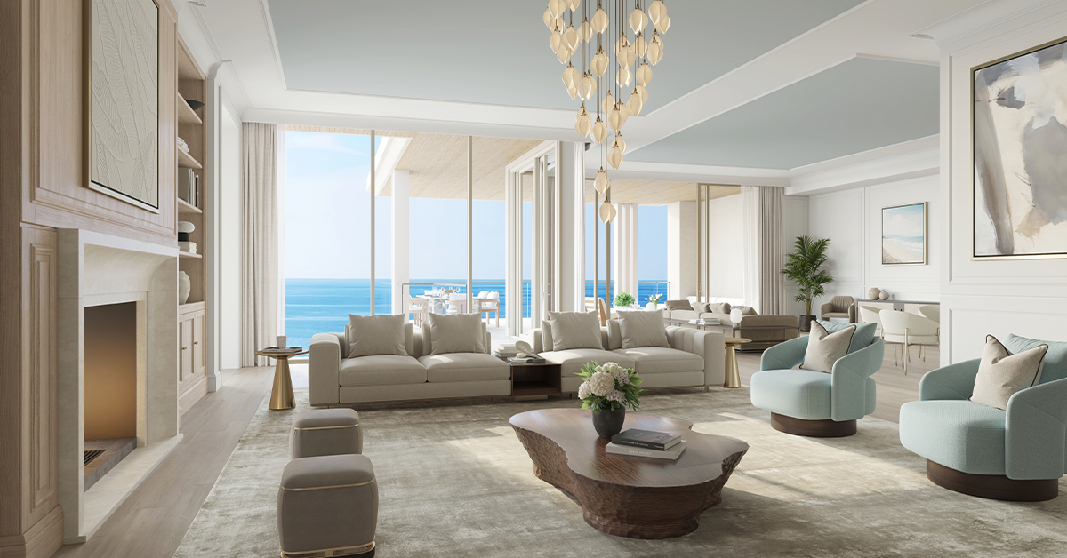 Luxury Oceanfront Great Room Interior